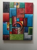 Abstract Oil Painting - The  Cirlce Of Light - 16X20 Inches Oil On Canvas
